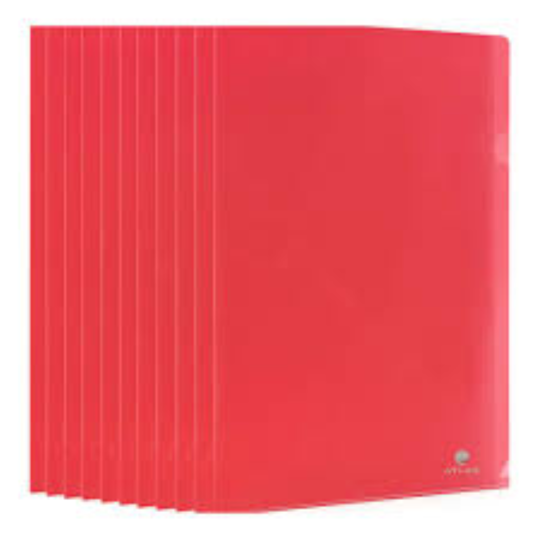 Atlas Clear Folder PP 0.2mm A4 Red AS-F31422